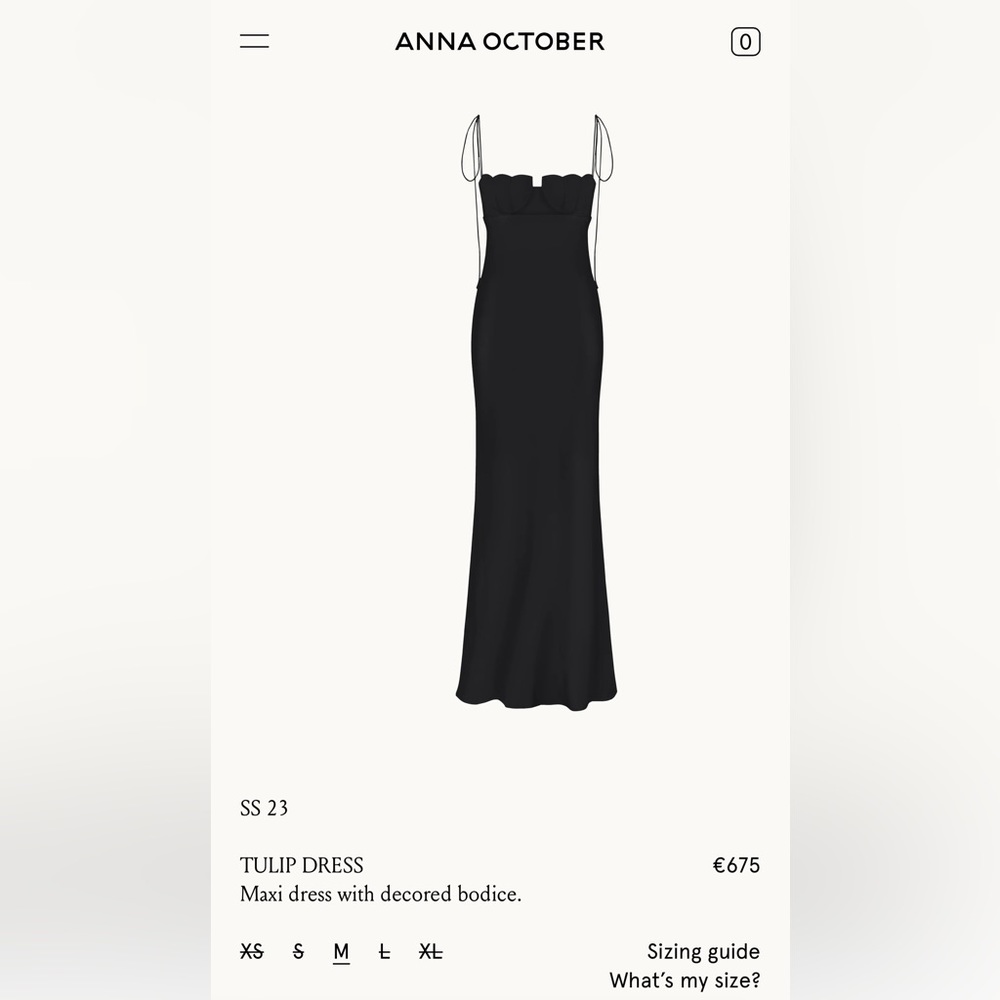 Anna October Tulip Dress in Black size XS